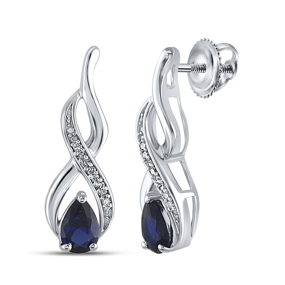 Infinity Blue Sapphire Earrings