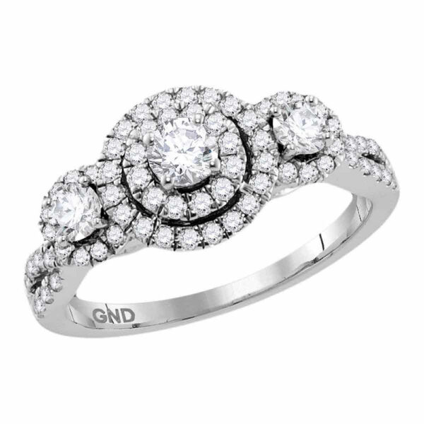 14kt White Gold Round Diamond Solitaire Bridal Wedding Engagement Ring 1 Cttw