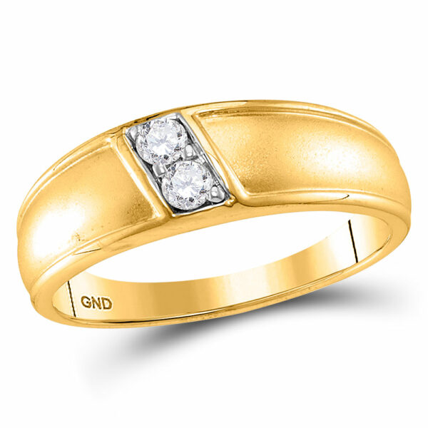 10kt Yellow Gold Womens Round Diamond Band Ring 1/5 Cttw