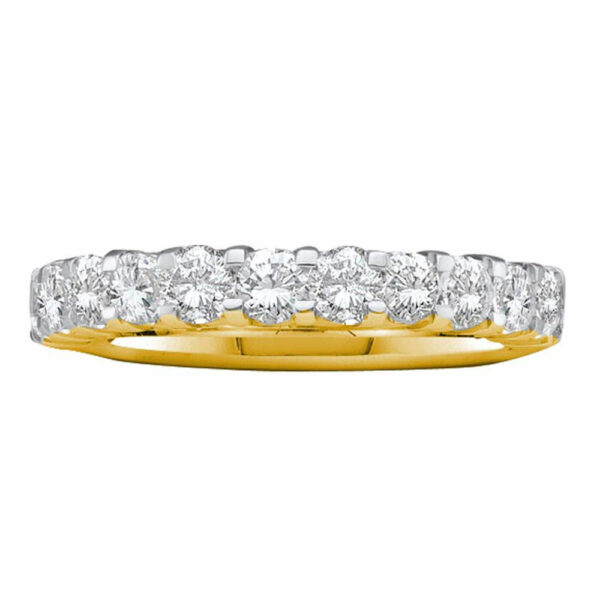 14kt Yellow Gold Womens Machine Set Round Diamond Wedding Band 1 Cttw